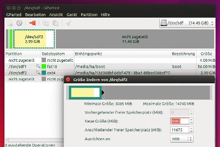 Den Speicherplatz des Sticks erweitert man unkompliziert mit dem Tool Gparted.