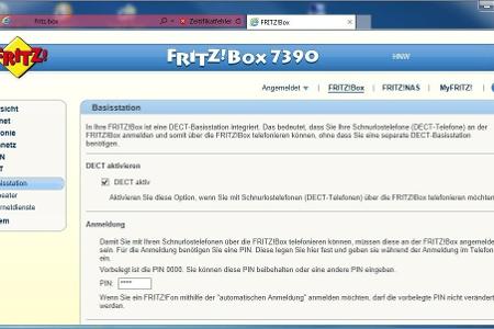 In diesem Menü aktivieren Sie die DECT-Funktion Ihrer Fritz!Box.