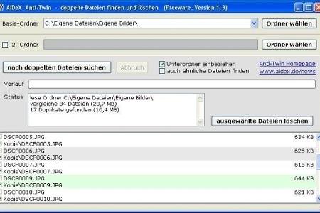 Anti-Twin - Wenn Sie überflüssige Doppelgänger komfortabel entsorgen möchten, können Sie mit Anti-Twin alle doppelt vorhande...