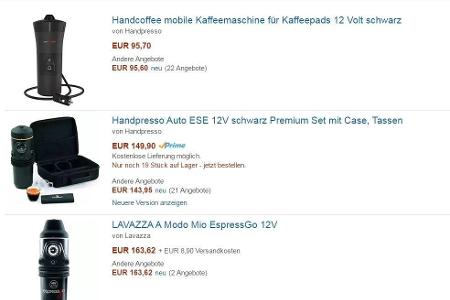 Kaffee im Auto zubereiten.