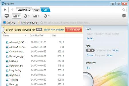 Die schnelle Explorer-Alternative File Mind glänzt vor allem durch seine Filter-Funktionen. Über die Schaltflächen auf der r...
