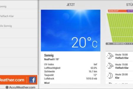 Mit AccuWeather für Android erhalten Sie laut Anbieter exakte und persönliche lokale Wetterprognosen sowie zahlreiche intera...
