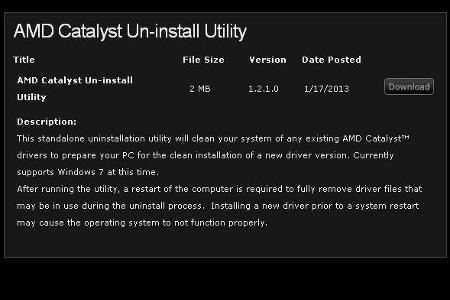 AMD Catalyst Uninstall Utility - Wer einen neuen Grafikkarten-Treiber installieren möchte, sollte zuvor den alten löschen. D...
