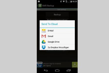 Als Speicherort Ihrer Daten steht Ihnen bei Super Backup auch Gmail zur Verfügung.