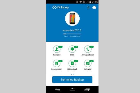 CM Backup gestattet eine schnelle Sicherung der wichtigsten Objekte und wirkt sehr aufgeräumt.