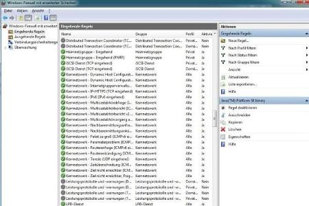 Integrierte Firewall - Der Nutzer wird von der integrierten Firewall in Microsoft Windows durch einen Assistenten dabei unte...