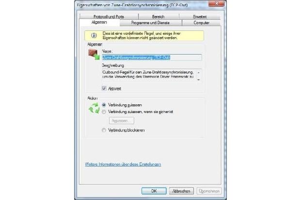 Feste Regeln - Unter Windows können User die Synchronisation über Microsoft Zune nicht anpassen.