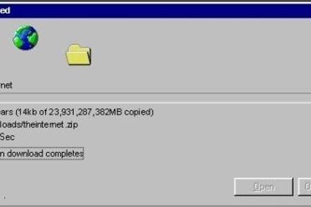 Kein Wunder, dass das noch so lange dauert - bei der Transfergeschwindigkeit.