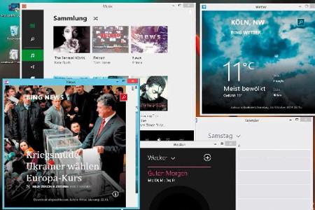 Apps aus dem Windows Store für die Kacheloberfläche von Windows 8.1 lassen sich mit dem Tool Modernmix von Stardock auf dem ...