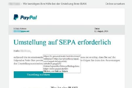Was nicht einfach zu erkennen ist: Ein Link für Paypal-User versteckt sich in einer gut gemachten Phishing-Mail, in der vier...