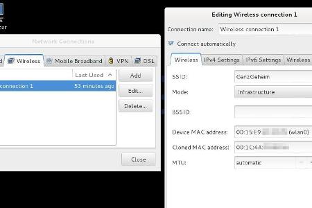 Allerdings trügt die vermeintliche Sicherheit: Die MAC-Adressen der autorisierten Geräte lassen sich unter Linux einfach tem...