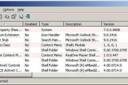 ShellExView - ShellExView zeigt auf übersichtliche Weise sämtliche Shell-Erweiterungen des Systems an.