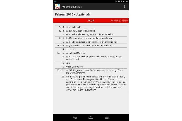 100jähriger Kalender