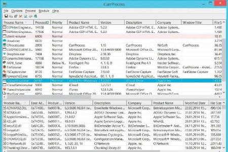 Umfangreiche Überwachung des Systems: Currprocess zeigt Ihnen alle aktuell ausgeführten Windows- und Anwendungsprozesse mit ...
