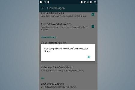 Play Store aktualisieren.