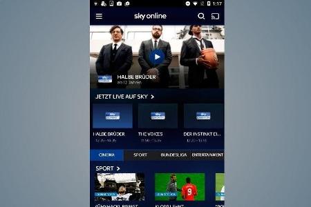 Sky Online bietet drei verschiedene Pakete.