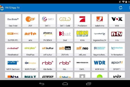Die FRITZ!App TV-App bietet eine komfortable Senderauswahl.
