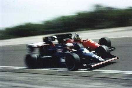 Martin Brundle - Tyrrell-Ford 012 - Michele Alboreto - Ferrari 126C4 Turbo - GP Frankreich 1984 - Dijon