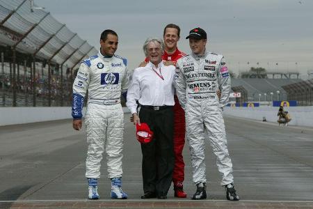 Juan Pablo Montoya - Bernie Ecclestone - Michael Schumacher - Kimi Räikkönen - GP USA 2005 - Indianapolis