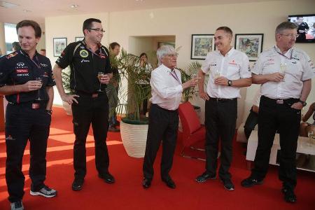 Christian Horner - Eric Boullier - Bernie Ecclestone - Martin Whitmarsh - Ross Brawn - GP Indien 2012