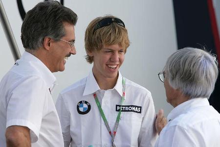 Auch Formel 1-Zampano Bernie Ecclestone wurde nach den Bestzeiten im Freien Training bei dem neuen deutschen Formel 1-Wunder...