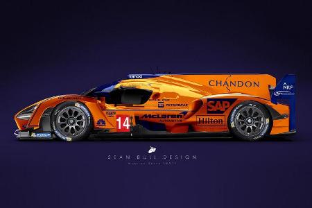 Und so sieht ein LMP1-Auto auf Basis des Senna aus - mit der bekannten McLaren Formel-1-Lackierung.