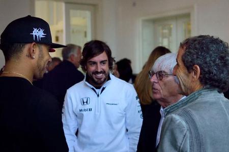 Hamilton - Alonso - Ecclestone - Prost - Champions Dinner - GP Österreich 2015