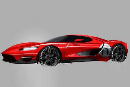 Ford GT - Supersportwagen - Entwicklung - frühe Skizzen