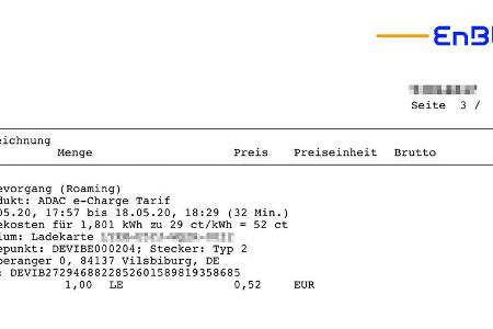 Ladeabrechnung Strom tanken