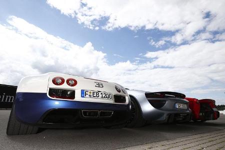 Bugatti Veyron Super Sport, Ferrari LaFerrari, Porsche 918 Spyder
