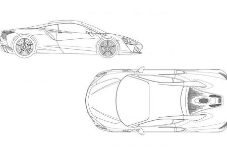 McLaren Hybrid Sportwagen Patent Zeichnung