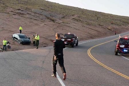 Tesla Model 3 Unplugged Performance Joshua Allan Pikes Peak crash (2020)