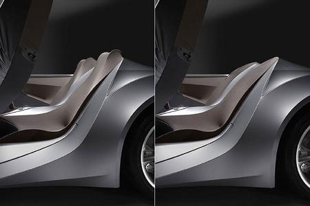 Die Sitze in aktiver und in Ruheposition.