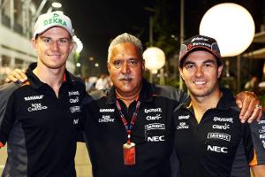 Hülkenberg, Mallya & Perez - Force India - GP Singapur 2015