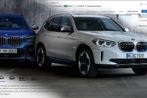 BMW iX3 X3 xDrive 30i Konfigurator Vergleich