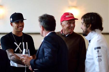 Hamilton - Alesi - Lauda - Hamilton - Champions Dinner - GP Österreich 2015