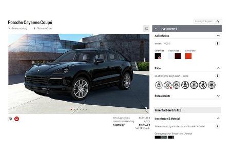 Porsche Cayenne Coupé, Konfigurator