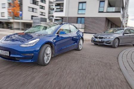 BMW 330e, Tesla Model 3, Exterieur