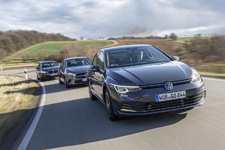 BMW 118d Sport Line, Mercedes A 200 d Progressive, VW Golf 2.0 TDI Style, Exterieur