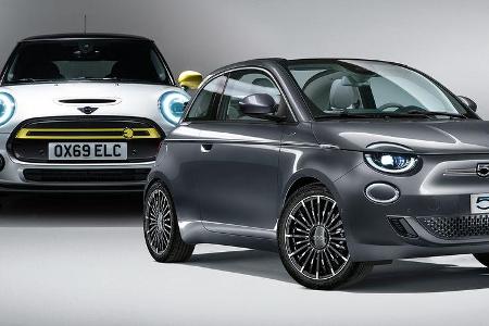 Kaltvergleich Genf 2020 Fiat 500e Mini Cooper SE