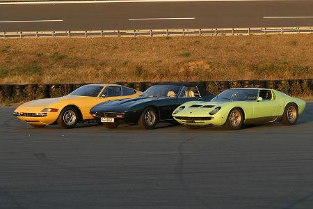 Ferrari 365 GTB/4 Daytona, Lamborghini Miura S, Maserati Ghibli SS