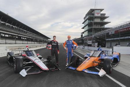 Will Power (Penske-Chevy) und Scott Dixon (Ganassi-Honda) sammelten etwa 1.000 Kilometer mit ihren Fahrzeugen.
