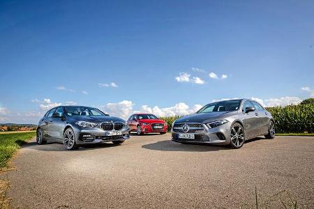 Audi A3 35 TDI Sportback, BMW 118d, Mercedes A 200 d, Exterieur