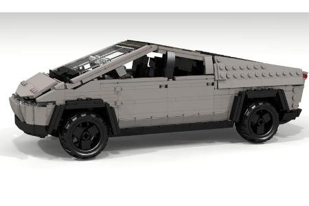 Das Projekt ist der Beweis: Das Cybertruck-Design erinnert zurecht an den Klötzchen-Hersteller.