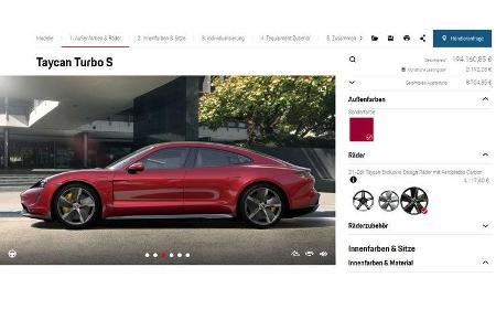 Porsche Taycan Turbo S Konfigurator Vollausstattung