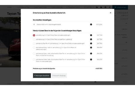 Porsche Taycan Turbo S Konfigurator Vollausstattung