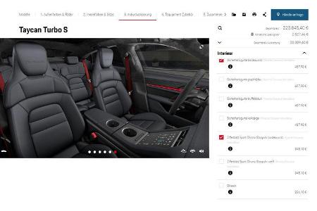 Porsche Taycan Turbo S Konfigurator Vollausstattung