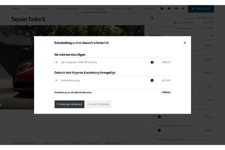 Porsche Taycan Turbo S Konfigurator Vollausstattung