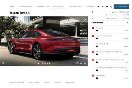Porsche Taycan Turbo S Konfigurator Vollausstattung