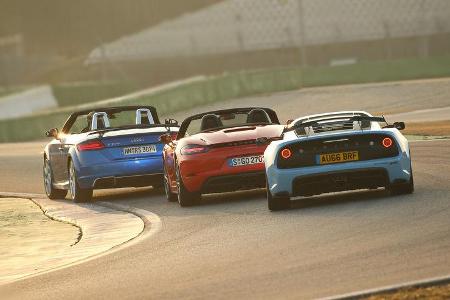 Audi TT RS Roadster, Lotus Exige Sport 380 Roadster, Porsche 718 Boxster S